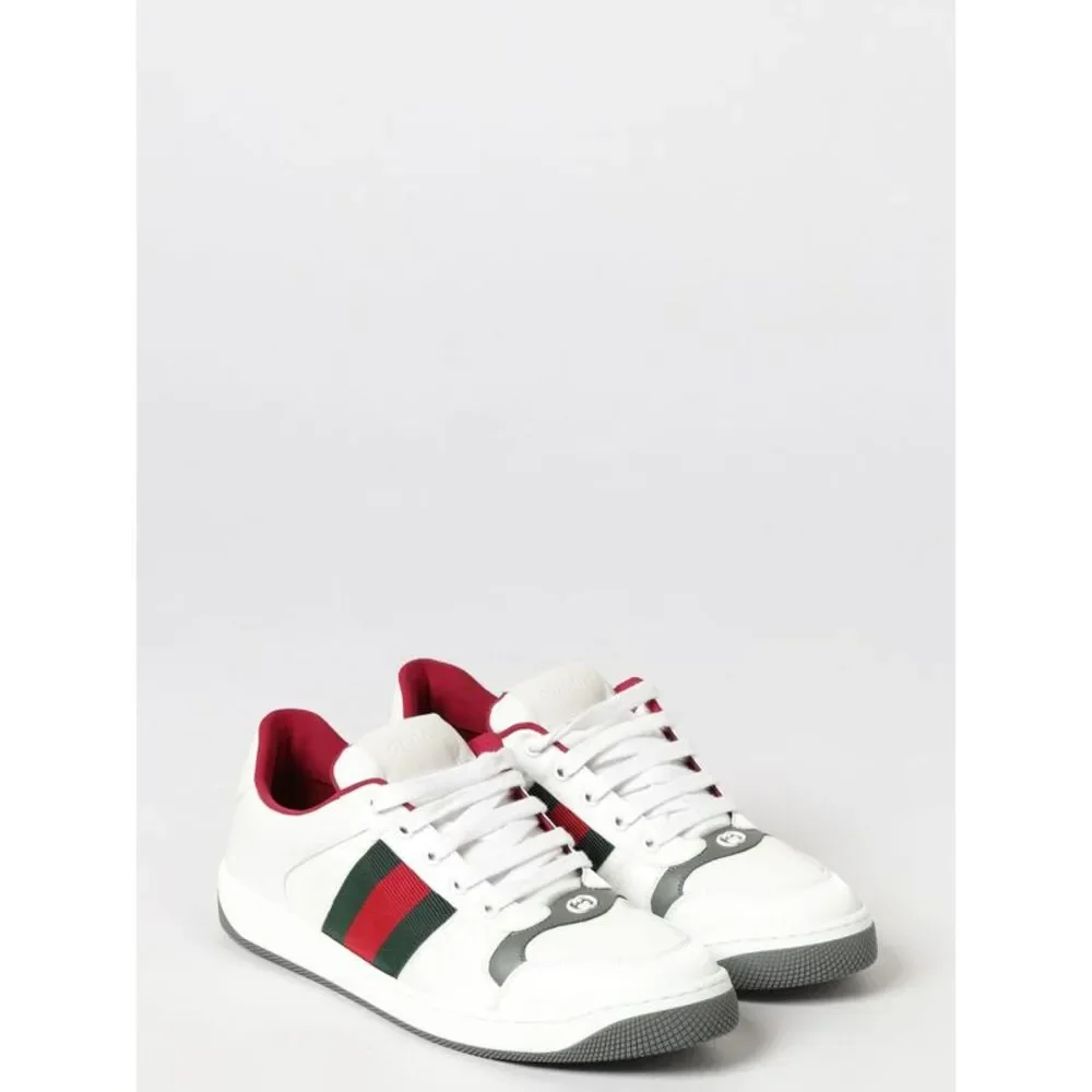 Screener Sneakers Gucci In Nylon And Leather With Web Detail And A Rubber Sole